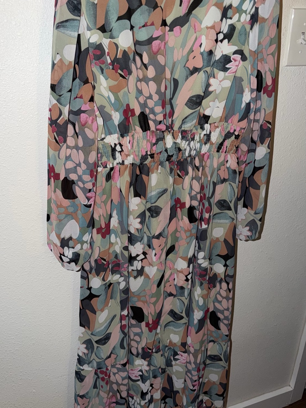 Green Floral Ankle Length Maxi Dress NWT Size M - Picture 9 of 11